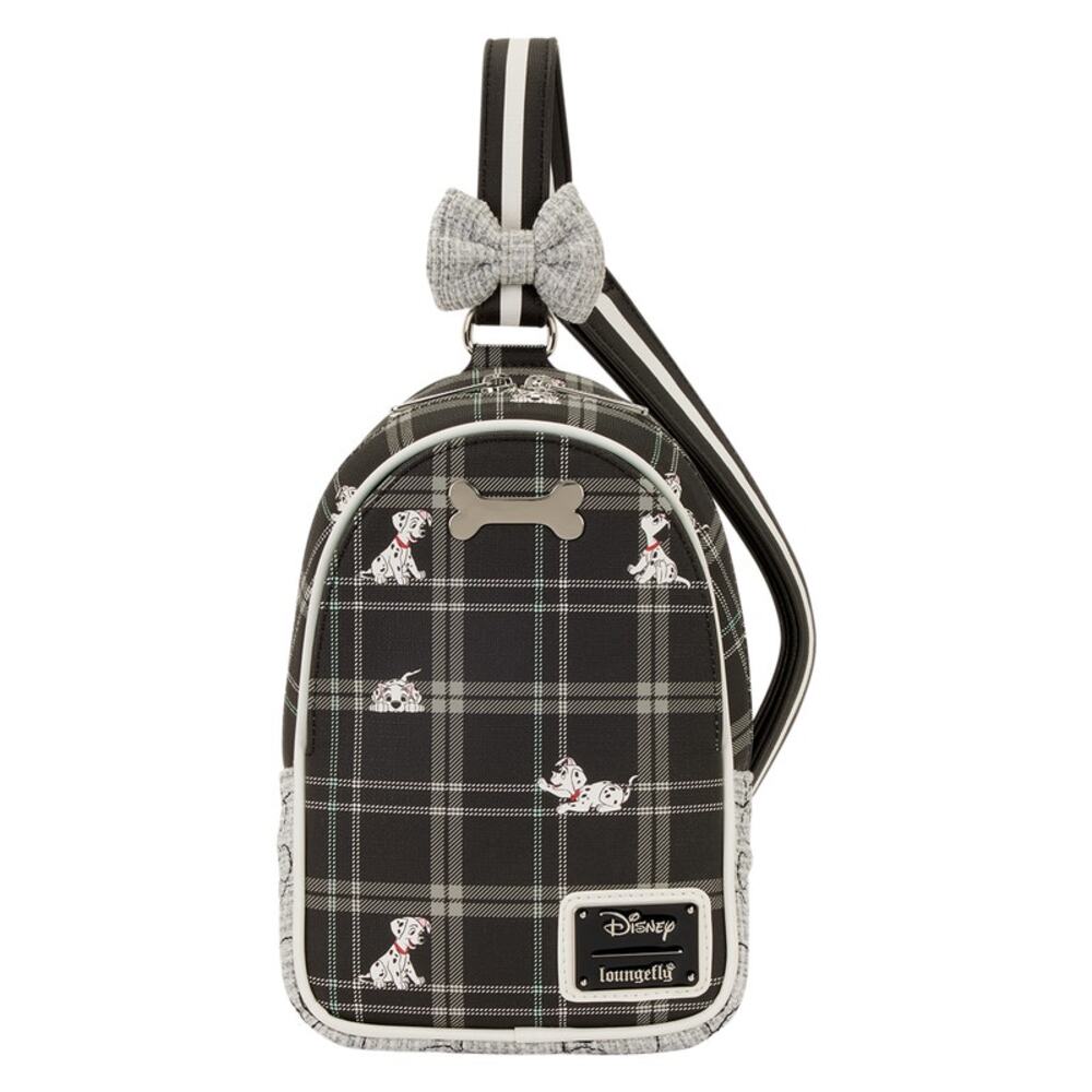 Disney Loungefly 101 Dalmatians Exclusive Plaid Sling Crossbody Bag Dog Bone NWT